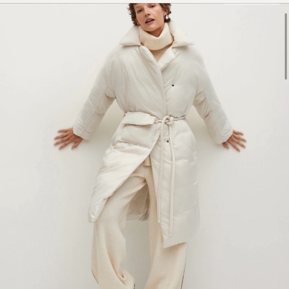 NWT Mango anorak puffer with belt & detachable bag